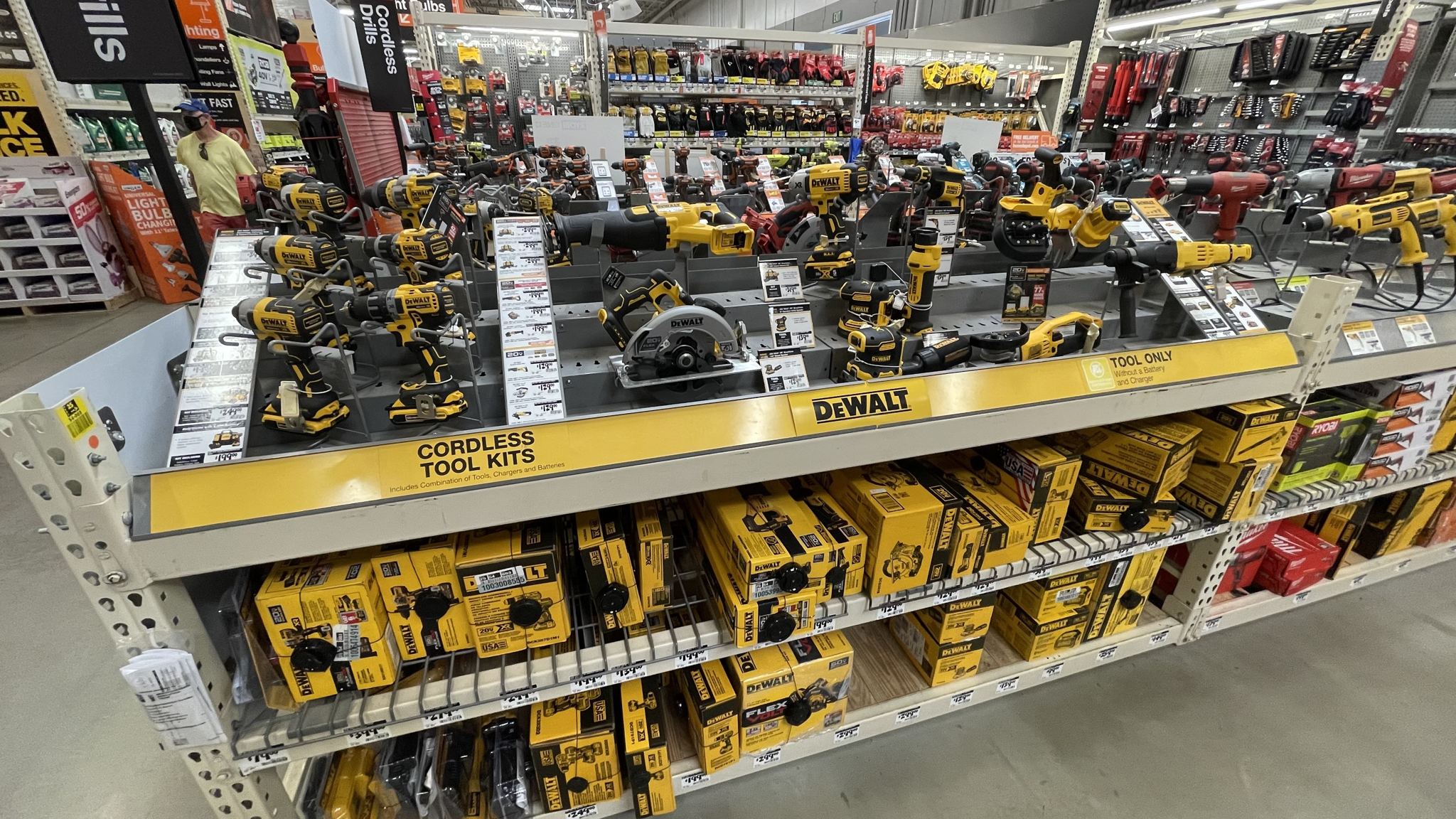 Home Depot — Aisle · Bay (Power Tools — DeWalt Cordless Tool Kits)